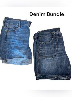 Old Navy Denim Blue Jean Shorts Bundle of 2 sizes 10 and 12